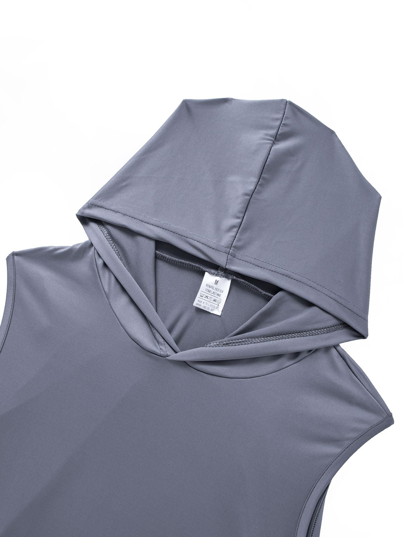 Men's Quick Dry Vest with Hoodies Solid Color GYM Tank Top Tees Summer Men's Sleeveless Pullover Fitness Swimming Running Shirt