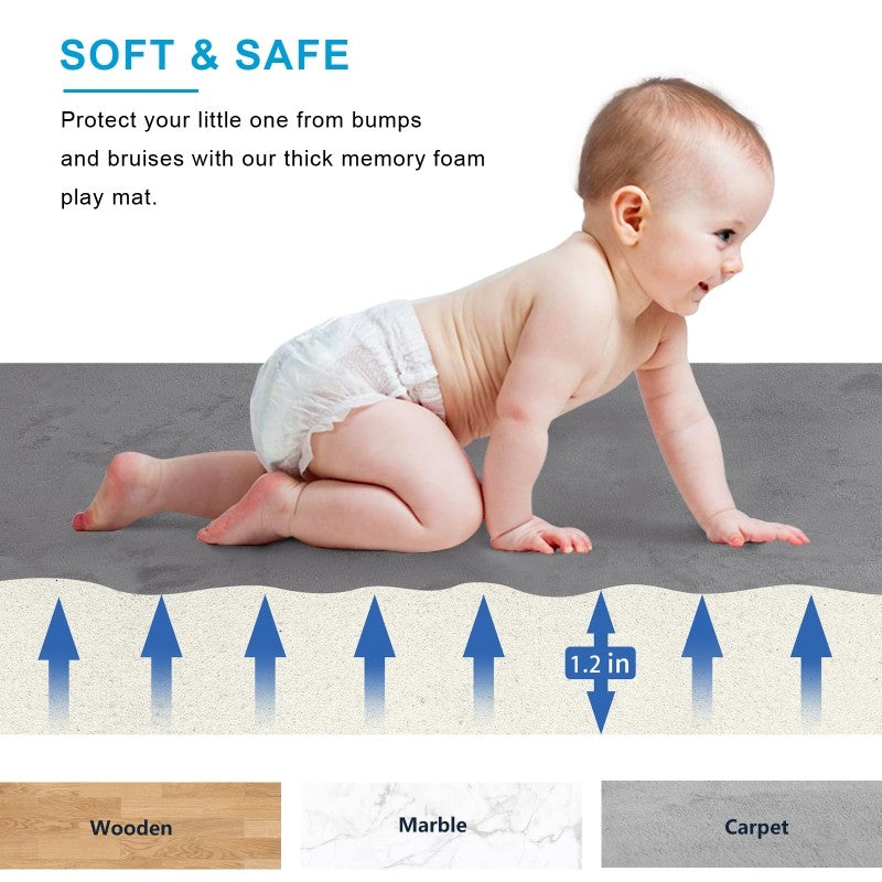 1pc Japanese Tatami Rug, Coral Velvet Area Rug, Baby Mat for Floor Play, 3CM Thick Crawling Rugs, Padded Foam Rug for Kids Playr