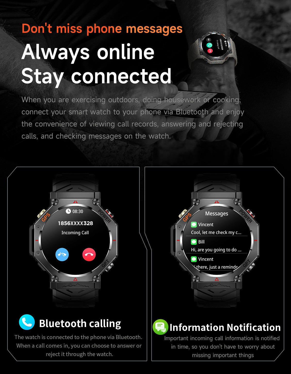 2025 Novo Smartwatch T-Rex 3 Ultra GPS Masculino 10ATM IP68 À Prova D'água GNSS de Banda Dupla Integrado Bússola Smartwatch Esportivo Militar