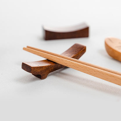 Descanso de hashis estilo japonês, suporte de madeira para colher e hashis, prateleira decorativa, acessórios para mesa de jantar ????