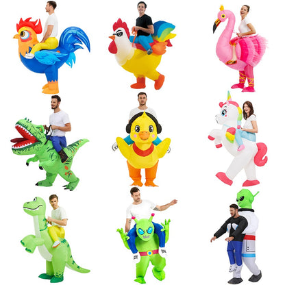 HOT Anime Dinosaur Inflatable Costume Party Mascot Costumes Suit Disfraz Cosplay Halloween Costumes For Adult Kids Dress