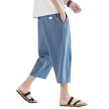 Summer Mens Cotton Casual Shorts Lightweight Straight Pants Solid Gym Sweatpants Fifth Beach Short Pants Outdoor Streetwear