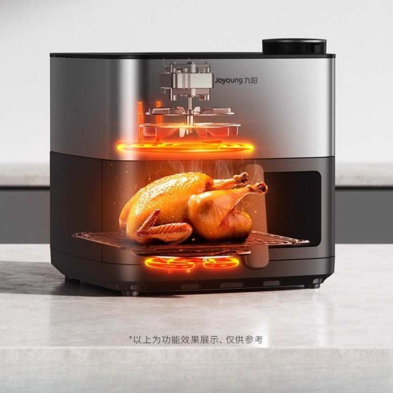 Fritadeira elétrica Jiuyang, nova, grande capacidade, fonte de calor dupla, sem necessidade de virar, visual, forno elétrico, máquina de cozinhar
