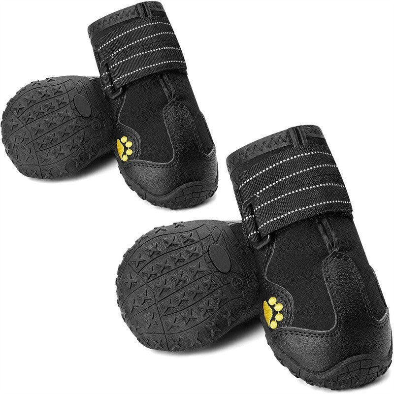 Botas Impermeáveis para Cães, Botas Quentes para Neve, 4 peças/conjunto, Sapatos para Cães com Refletores, Botinhas para Chuva, Meias Antiderrapantes, Calçados para Cães de Porte Médio e Grande