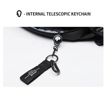 MATE ELAN Urban Business Thin Crossbody Shoulder Bag Men Fashion Waterproof Waist Fanny Pack Chest Bags Black Best iPad Bumbag