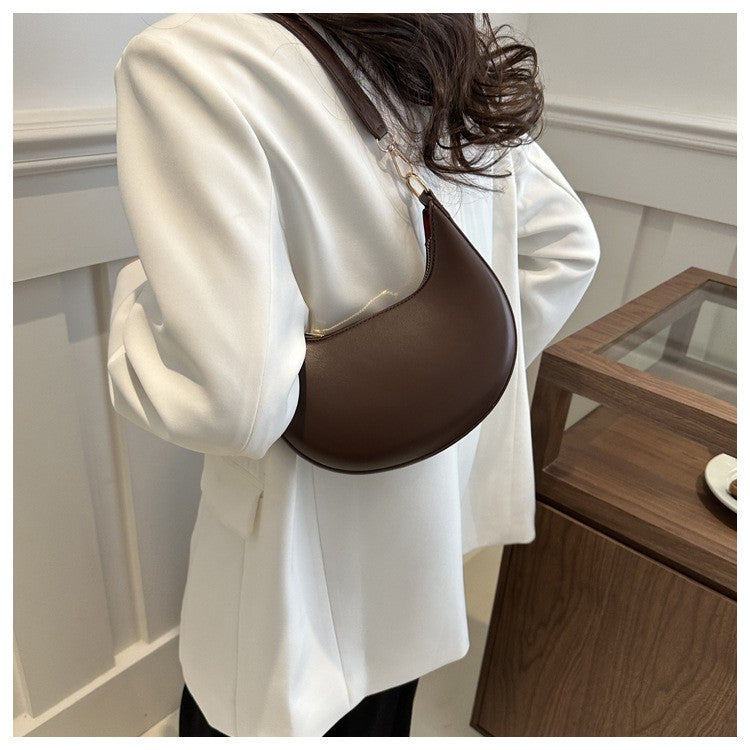 New Fashionable High-end Moon-shaped Baseball Bag Showing Luxury Women's Single Shoulder Bag Elegant lady Handbags bolso mujer