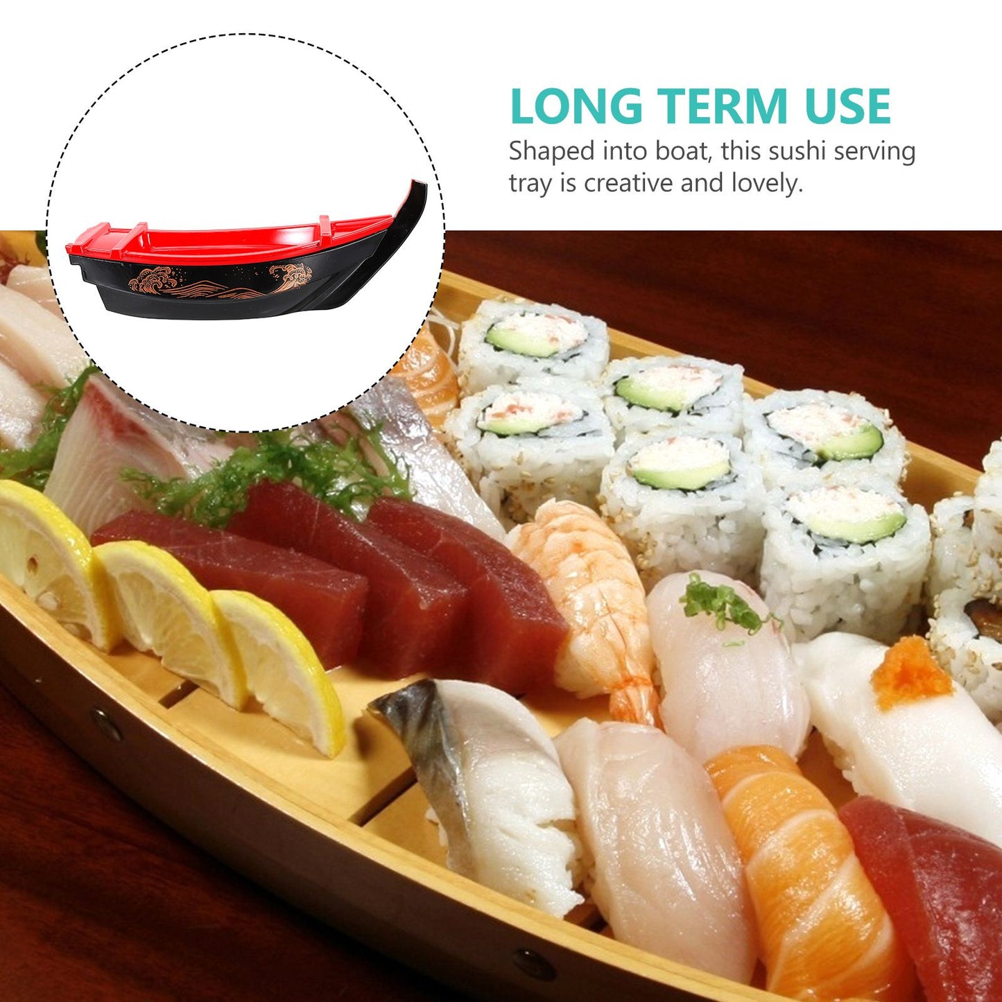 Sushi Boat Plate Plastic Tray Sashimi Storage Creative Decorative Tableware for Parties Gatherings Banquets Weddings Picnics
