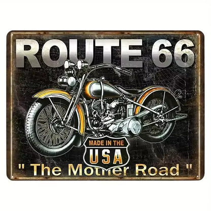 A retro Route 66 neon aluminum sign interesting Route 66 aluminum poster bar decoration restaurant decoration street decoration