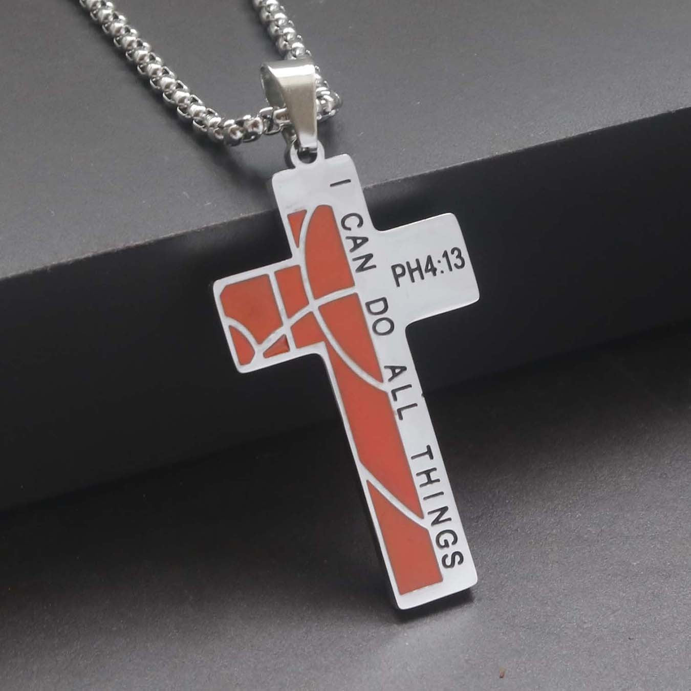 Colar Masculino Minimalista Aço Inoxidável Cruz de Jesus para Homem