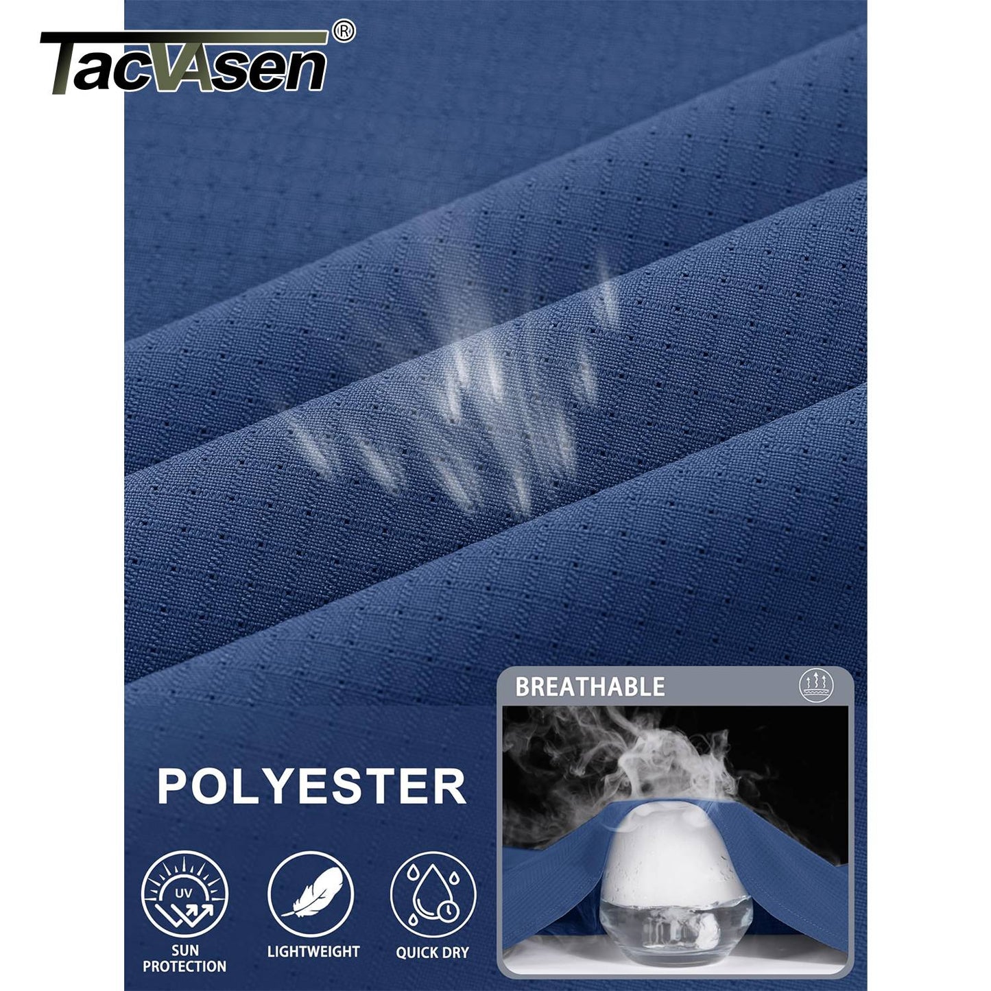 TACVASEN Womens UPF 50+ Fishing Shirts UV Block Quick Dry Long Sleeve Cargo Shirts Breathable Mesh Outdoor Trekking Hiking Shirt