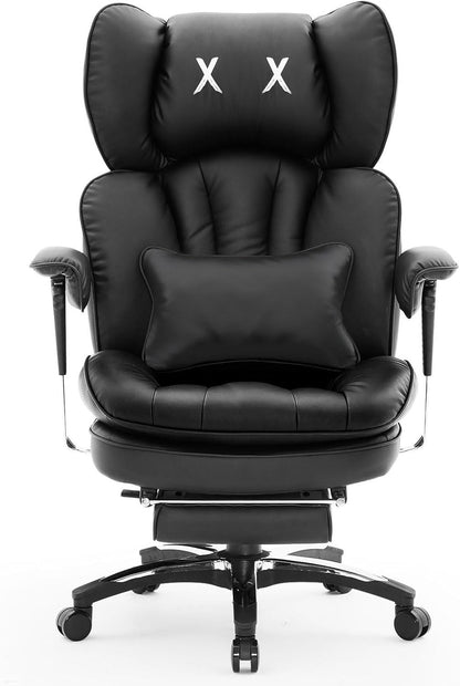 Cadeira de Escritório Grande e Alta para 400lbs, Cadeira de Escritório Executiva Ergonômica de Encosto Alto com Apoio para os Pés, Cadeira de Mesa de Computador Larga para Home Office