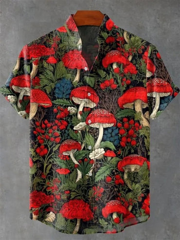Men's Hawaiian shirt, men's 3D printed short sleeved shirt, beach vacation linen