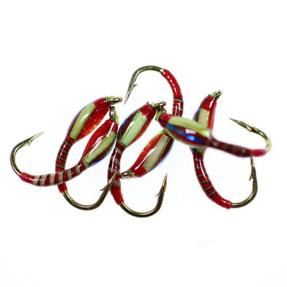 5 Peças Latão Beadhead Pavão Herl Buzzer Fly Isca de Pesca no Gelo Jig Ninfas Larvas para Pesca de Truta Perca Bluegill