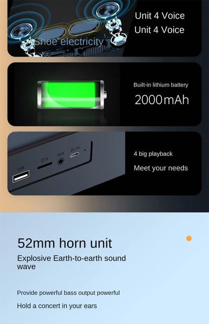 Original  Bluetooth Subwoofer Soundbar TV Audio Echo Wall Computer Speaker Home Theater Music Wireless Blueooth Speaker Gift