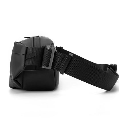 1 men's multifunctional sports waist bag - multi-layer zipper closure, adjustable chest bag, sports style crossbody bag