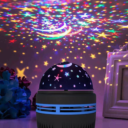 LED Starry Sky Lights Bedroom NightLights 5V USB Decoration Atmosphere Projector Lamp 360° Rotating For Weddings Christmas