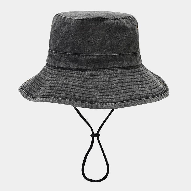 2024 Four Seasons Cotton Solid Bucket Hat Fisherman Hat Outdoor Travel Sun Cap for Men and Women