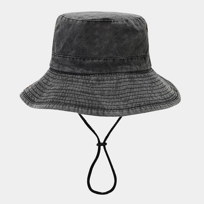 2024 Four Seasons Cotton Solid Bucket Hat Fisherman Hat Outdoor Travel Sun Cap for Men and Women