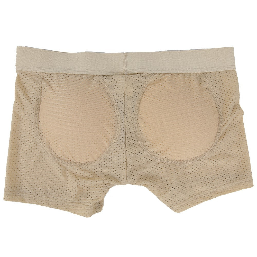 Men Hip Lift Body Shaper Sponge Fake Butt Padded Boxer Briefs Hollow out Breathable Slimming Underwear Body Shaping Enhancement