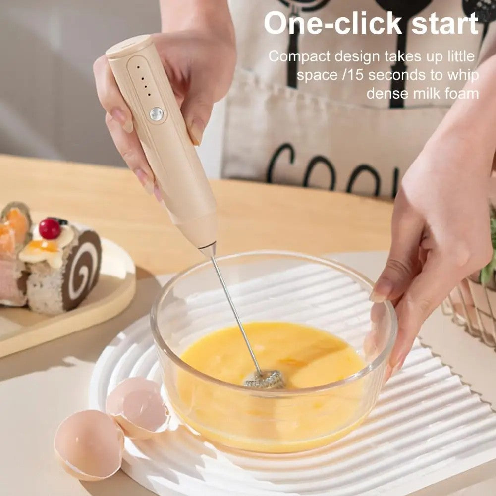 Handheld milk frother, USB charging electric egg beater, portable beverage and coffee machine, household kitchen food mixer