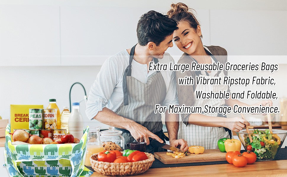 Reusable Shopping Large Bag Foldable Eco Tote With Pouch For Grocery Gym Office Supplies Beach Gear School Toys Storage Bags