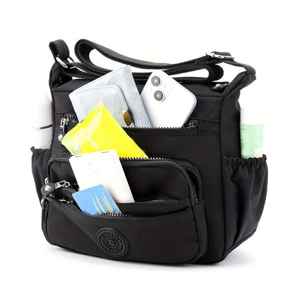 Lightweight Nylon Chic Crossbody Bag for Women Adjustable Strap, Multi-Pocket Design for Travel, Shopping, Dates & School