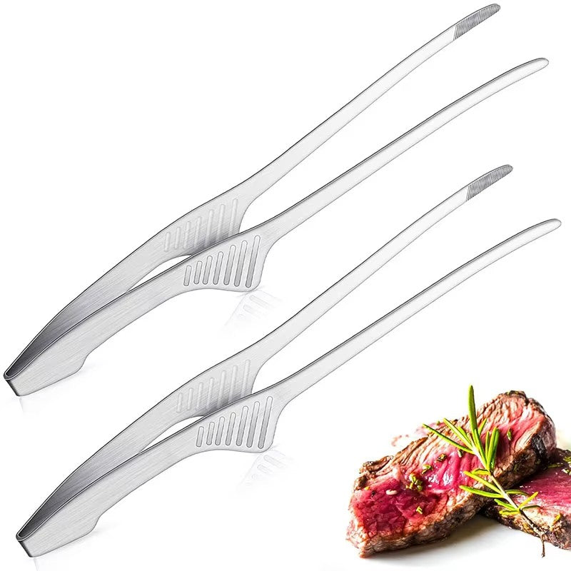 1/2pcs Stainless Steel Food Pliers Picnic Anti Tongs Used For Barbecue Salad Tongs Buffet Dinner Steak Tong Kitchen Cooking Tool