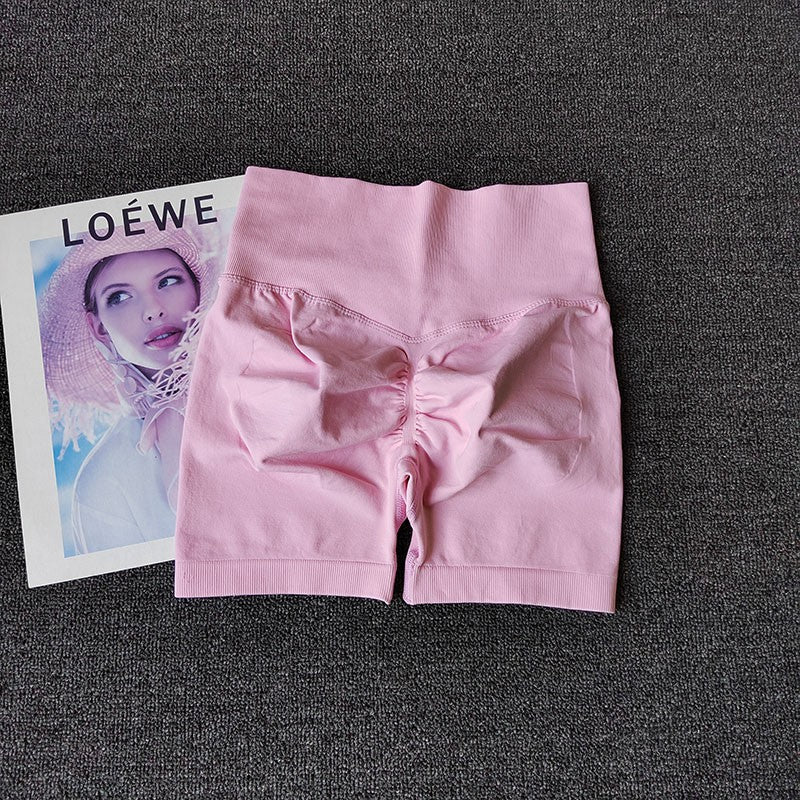 Yoga Shorts Peach Hot Girls Three-Cross Pants High Waist Knitted Pressure Running Sport Elastic Belly Lifting Butt Tight Pants