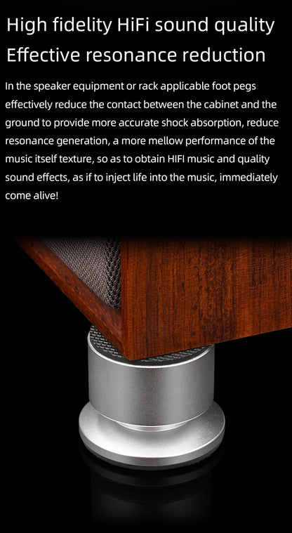HiFi 4Pcs Speaker Spike Suporte Pés Almofadas Liga de Alumínio Mixer Fibra de Carbono Ajustável Pinos Amortecedores para Caixas de Som