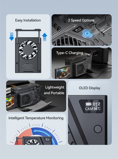 Ulanzi CA25 Camera Cooling System New Version Heat Sink Cooling Fan for Sony Canon FUJIFILM Nikon ZV-E1 FX30 A7M4 R8 R7 R6 XT4