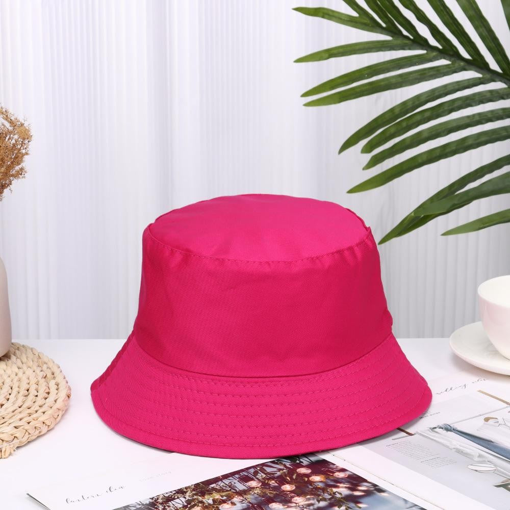Cotton Summer Foldable Bucket Hat Unisex Women Outdoor Sunscreen Hat Pure Color Fishing Hunting Cap Men Basin Chapeau Beach Cap