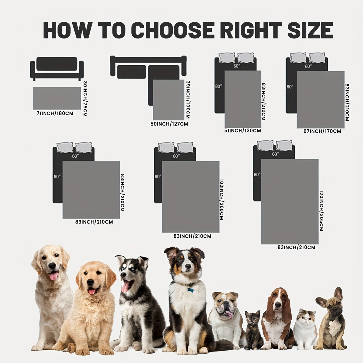Capa Anti Vazamento e Antiderrapante para Cama de Cachorro, Manta para Sofá, Tapete para Cama de Animais de Estimação, Protetor de Colchão para Carro, Capa de Sofá para Gatos e Cães