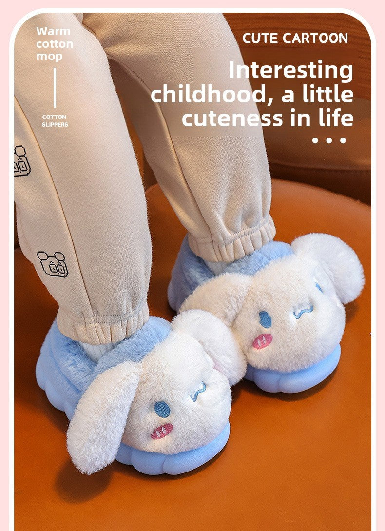 2025 New Winter Warm Cute Cartoon Indoor Mule Soft Non-slip Fluffy Slippers For Kids Teen Boys Girls Children Home Cotton Shoes