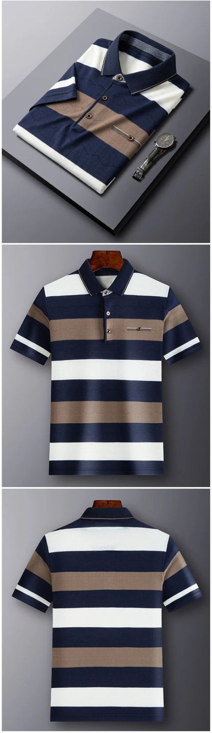 Pop Short Sleeved Men's Polo Shirt, Summer Knitted T-shirt, Short Sleeved Top, Men's