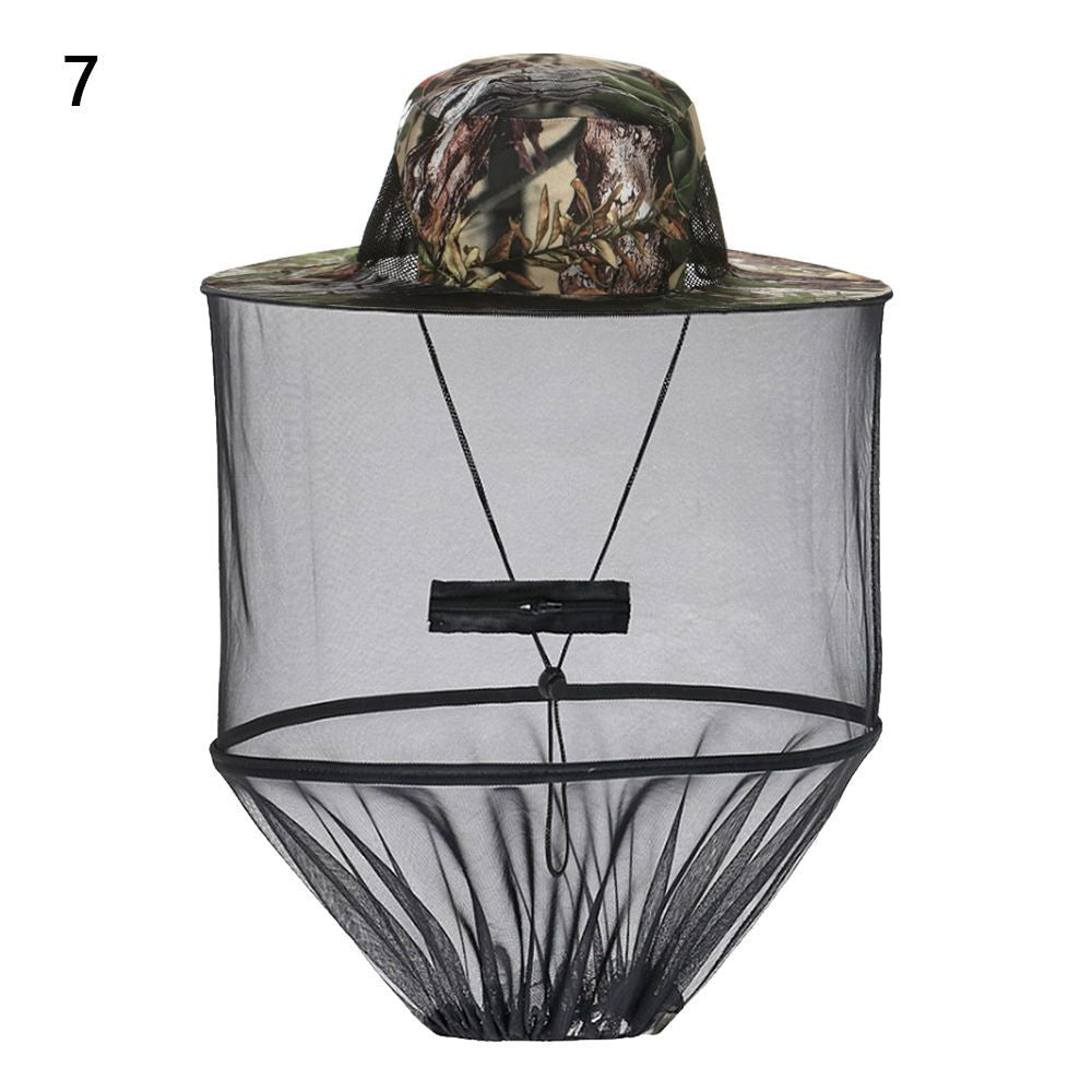 Chapéu Mosquiteiro Com Tela Protetora Repelente Insetos Abelhas Proteção Masculino Feminino Chapéu De Pesca Protetor Solar Ao Ar Livre