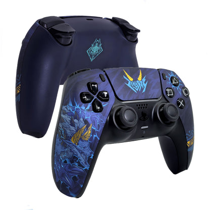 MH Foil Stamping PS5 Controller Shell Faceplate Cover with Touchpad for DualSense Controller, Replacement for BDM-010 to 050