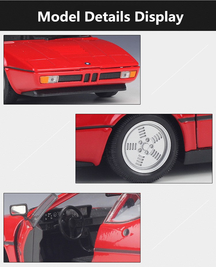 WELLY 1:24 BMW M1 Carro Esportivo de Liga Leve Modelo de Carro em Miniatura Coleção Estática de Metal Fundido Brinquedo Infantil de Aniversário Carros Presentes