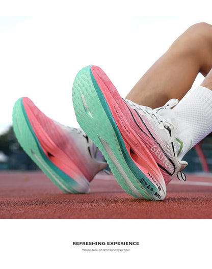 Fluorescence Running Shoes CarbonBoard Marathon Men Sports Breathable Women's Comfortable Athletic Casual Sneakers WearResistant