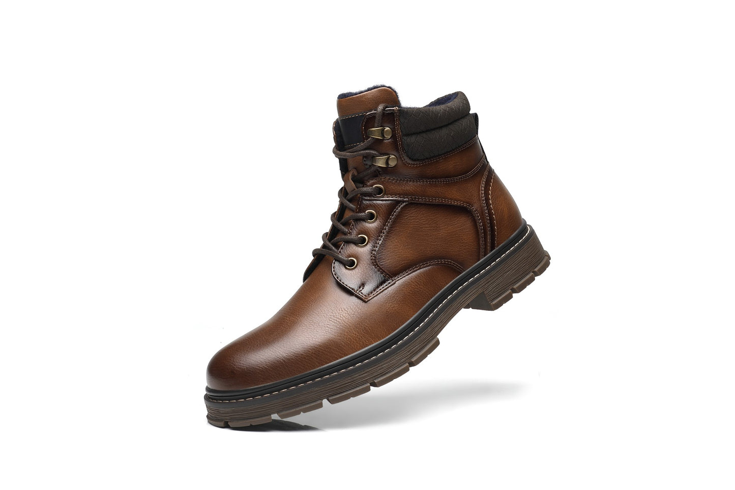 BHKH Botas Masculinas de Inverno da Moda botins Zíper Cadarço Botas de Tornozelo Sapatos Sociais Vintage de Negócios Sapatos Casuais de Couro Para Homens