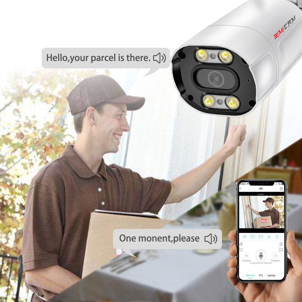 4K 8MP H.265 IP Camera POE Security Surveillance Camera Metal ONVIF Two Way Audio Double Light Color Night Waterproof CCTV Video