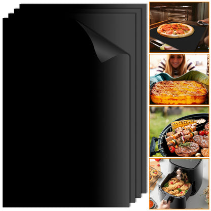 4Pcs Oven Liners Grill Mat 60x40cm Non Stick BBQ Grill Liners Reusable Barbecue Baking Liners Cook Pad Microwave Oven Tool
