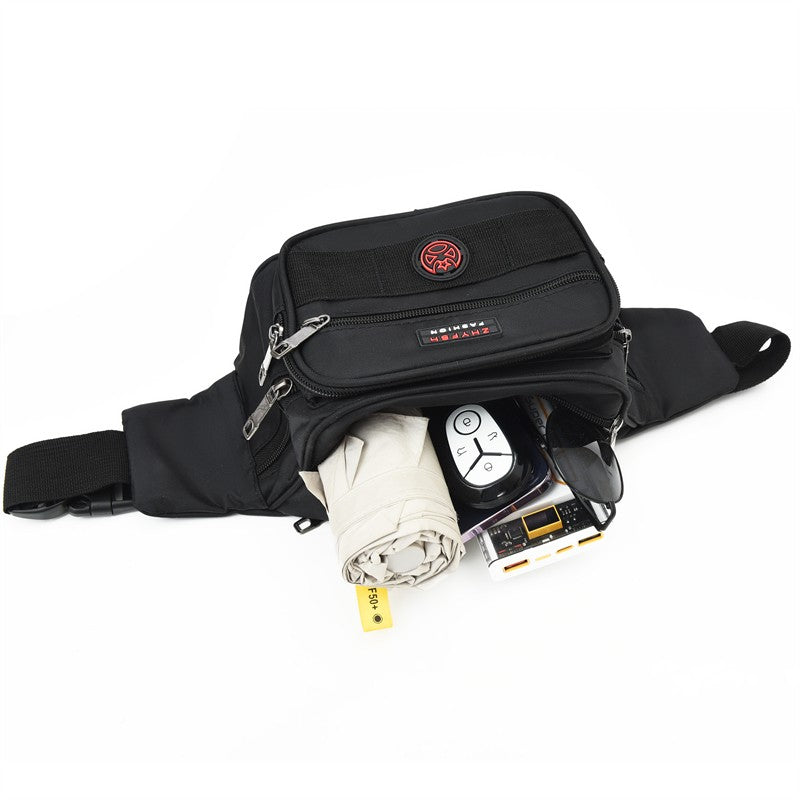 Unisex Multifunctional Waist Bag Large Capacity Waterproof Oxford Business Pack Trendy Crossbody Chest Bag for Travel Work