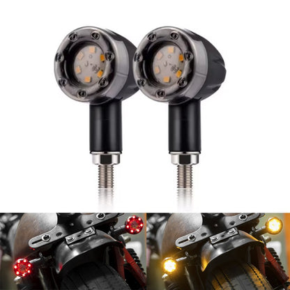 LED Motorcycle Bullet Taillight Motorcycle Turn Signal Brake Lamp Daytime Running Light Plastic Motorbike Refit Accessories