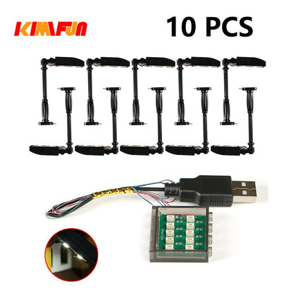 10PCS 0.8mm Pino RGB LED Blocos de Montar USB Lâmpada DIY Luz de Rua Cidade Decoração Elétrica 1X1 Tijolo Compatível com Todas as Marcas