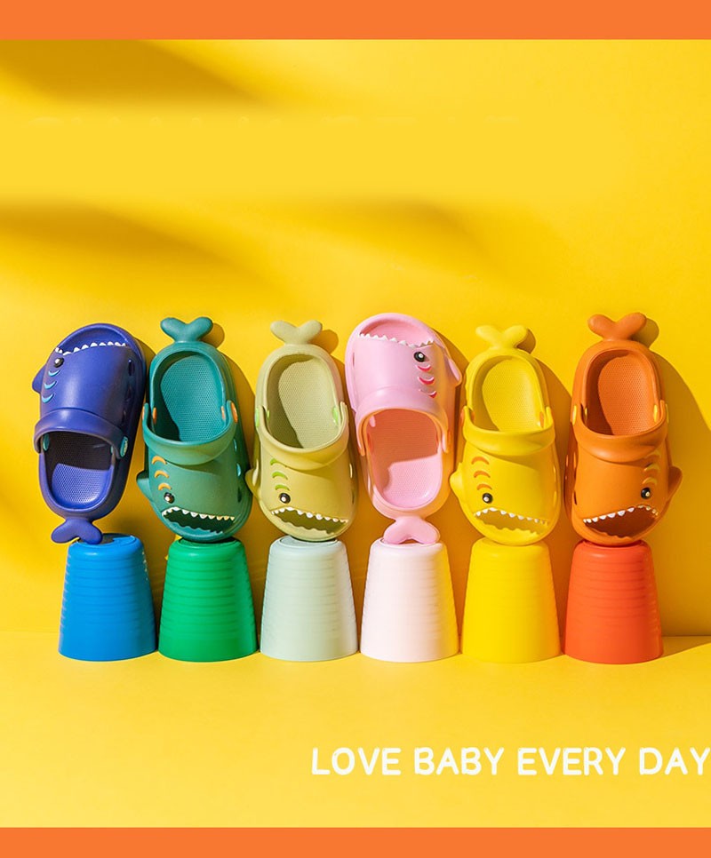 Children Sandals Kids Cartoon Shark Summer Toddler Boys Girls Soft Sole Baby Shoes Anti-Slip Slippers