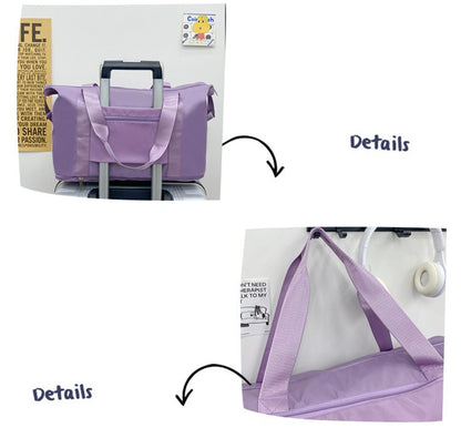 Double-layer expandable large-capacity luggage bag, new multi-functional foldable portable gym bag, sports travel bag-tan