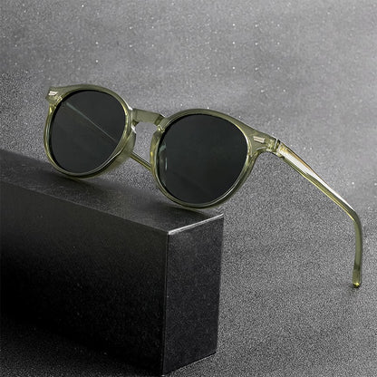 HBK Óculos De Sol Masculino Polarizado Redondo Armação TR90 Fashion Óculos De Sol Feminino Dirigir Esportes UV400 Lunette De Soleil Homme