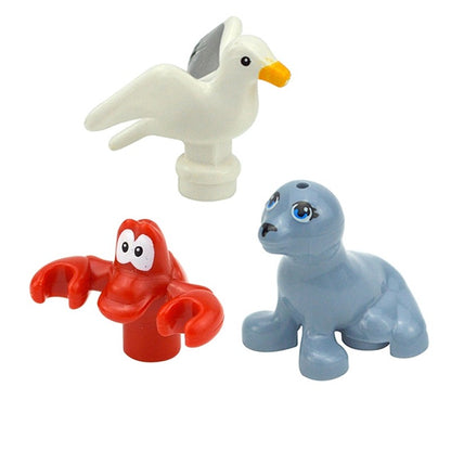 Creative DIY Model cute little Animal MOC Brick Building Blocks Pet Zoo Dog Duck Tortoise Penguin Cat Pig Bird Rabbit Toys