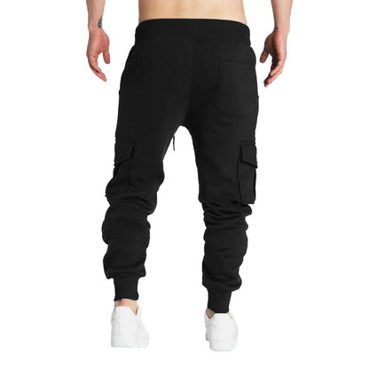 Mens Sweatpants Straight Fit Joggers for Sports and Streetwear Loose Oversized Drawstring Long Pants Men Multi-pocket Pants