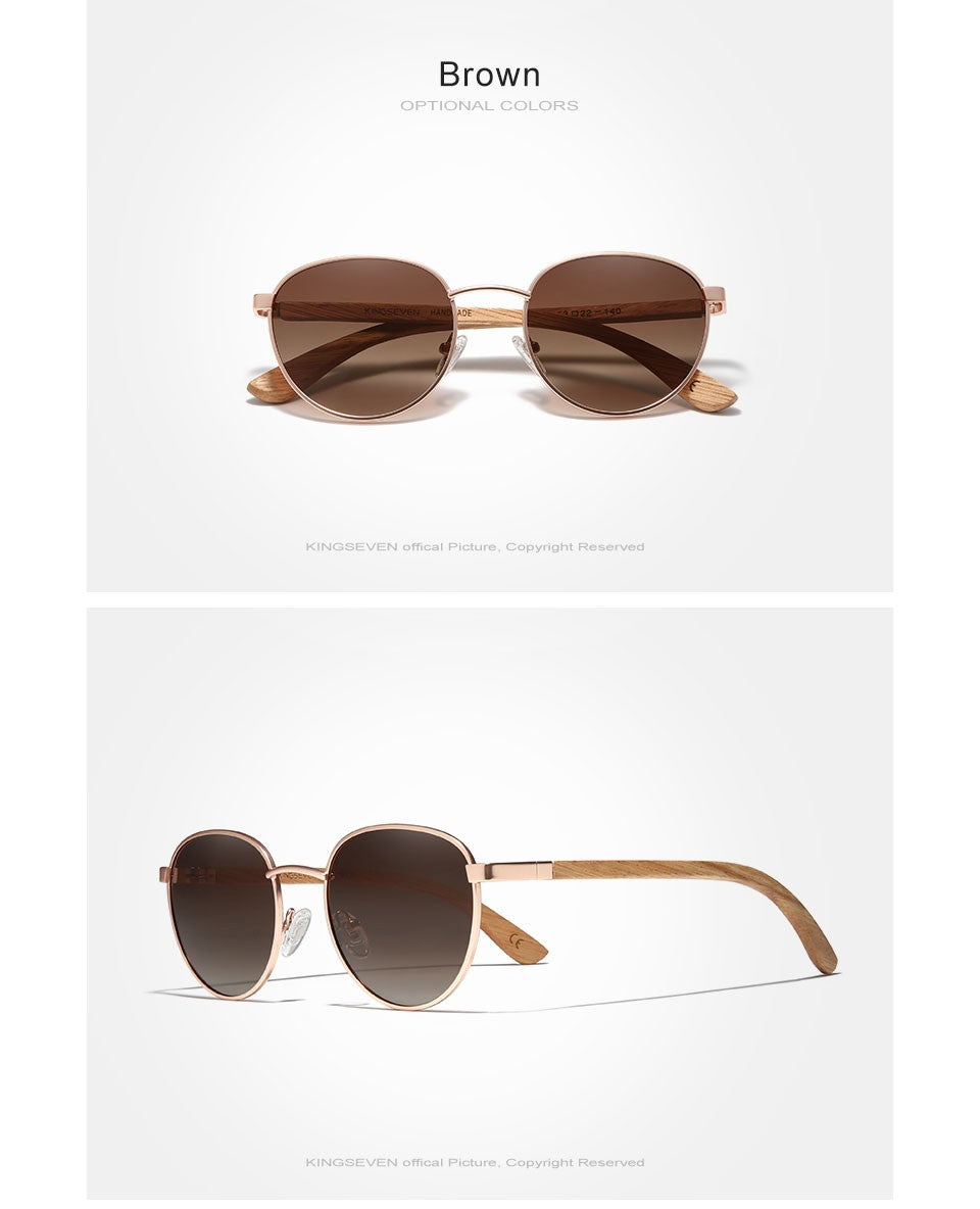KINGSEVEN Sunglasses For Men UV400 Polarized Women’s  Eyeglass Frame Natural Wood Fashion Sun Glasses  Protection Eyewear